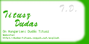 titusz dudas business card